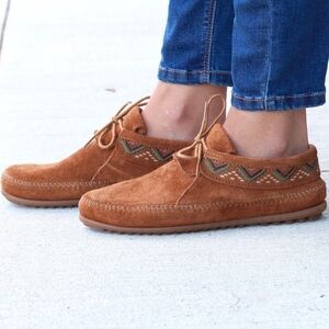 Minnetonka Women's Mosaic Ankle Boots Brown Suede Size 7